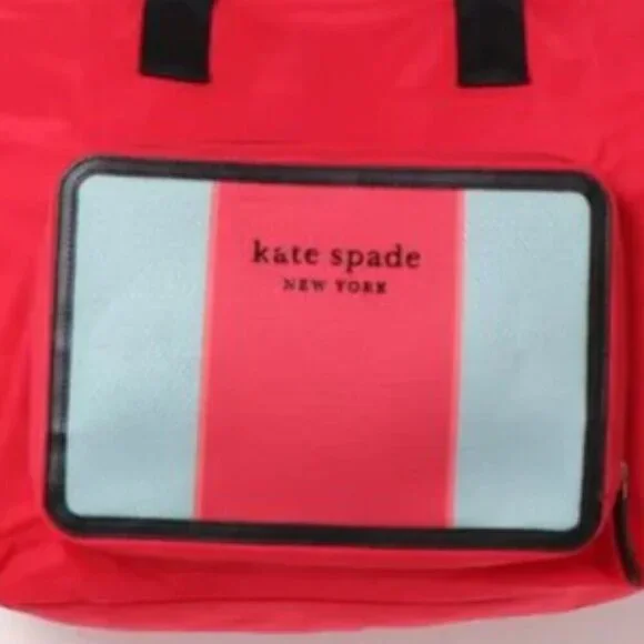 Kate Spade Journey Large Tote Nylon Shoulder Bag Red Packable Travel Lightweight - Picture 7 of 9